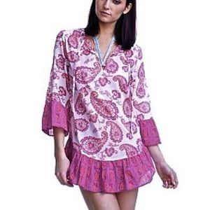 SOFIA by VIX RUFFLE PAISLEY COVER TUNIC DRESS S FINAL